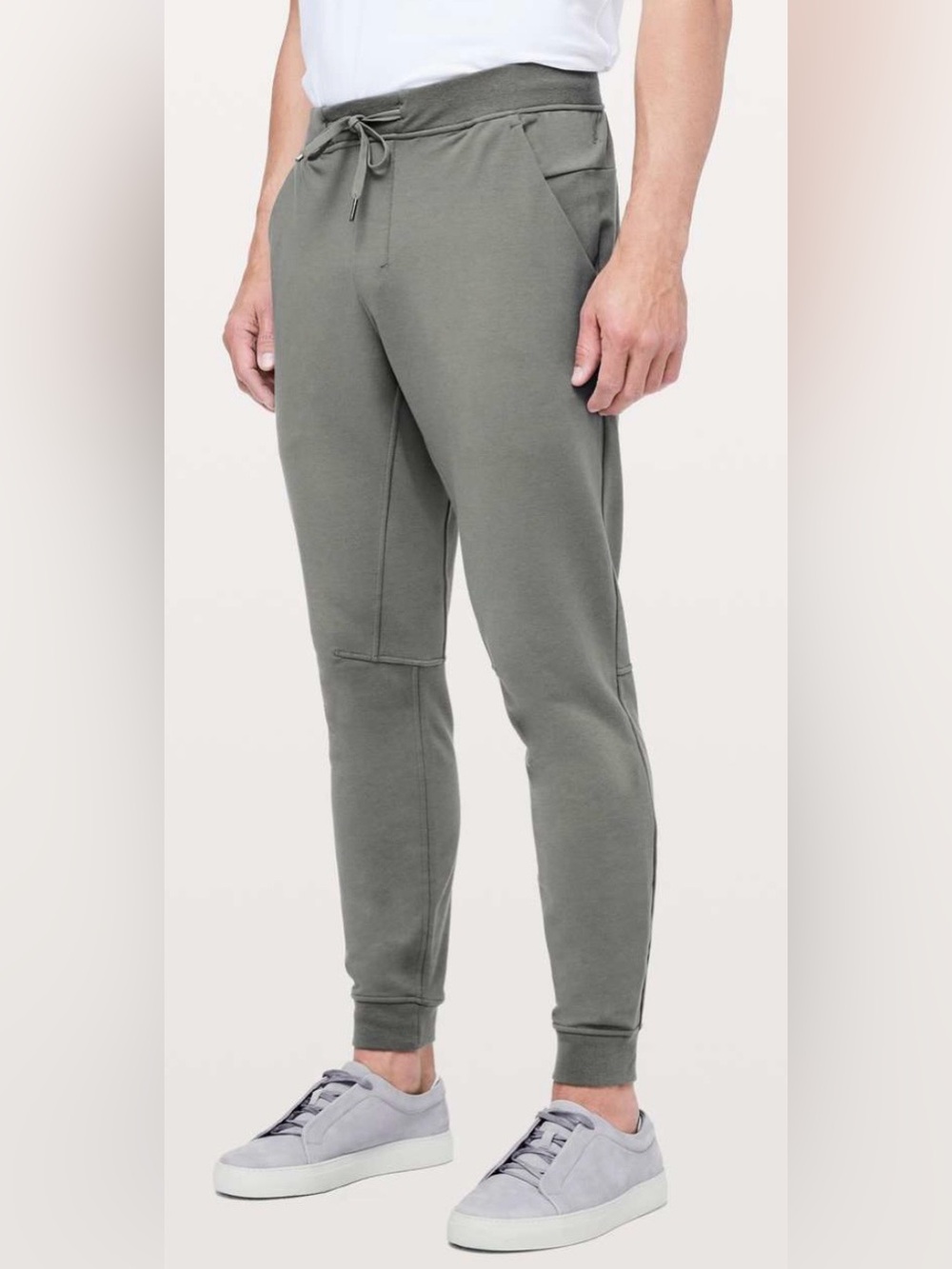 Lululemon City Sweat Jogger Men L Green 28” Knit Tapered LM5543S Drawstring